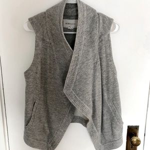 BCBG Gray Open Front Sweater Vest | S